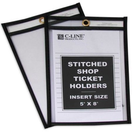 C-LINE PRODUCTS C-Line Products Shop Ticket Holders, Stitched, Both Sides Clear, 5 x 8, 25/BX 46058